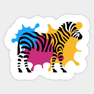 Colorful Zebra Sticker